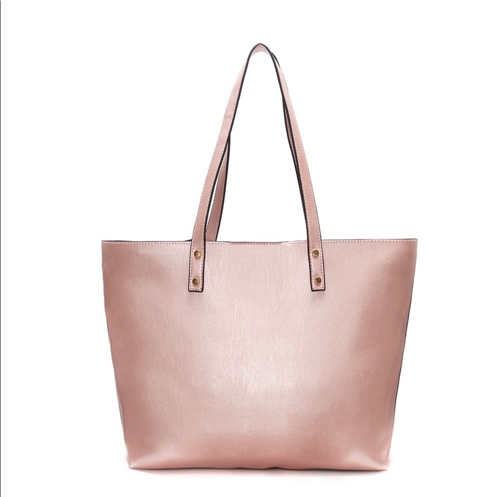 LuLu Dharma - Vegan Metallic Pink Leather Tote
